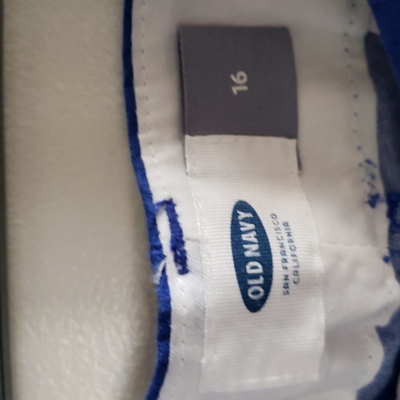 Old Navy Blue Striped 100% Cotton Shorts Size 16 - Picture 5 of 11